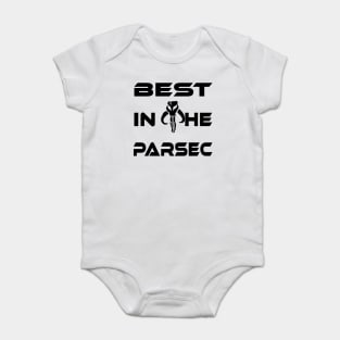 "BEST IN THE PARSEC" BLACK logo Baby Bodysuit